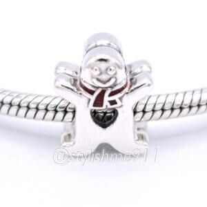 Authentic Pandora Sweet Gingerbread Man Charm with Red Enamel